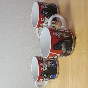 3 Dark Forces mugs and 2 stainless steal tumblers